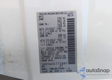 2025 Nissan Rogue S Fwd from USA, damaged, VIN 5N1BT3AA2SC771887